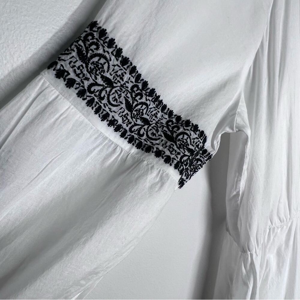 New Johnny Was  Jade Irenie Cam Tiered Midi Embroidered Dress White Sz XL - Picture 8 of 8